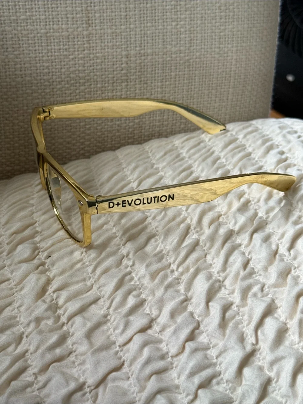 Metallic gold Clear Lens Women's Fashion Glasses. Super flattering.